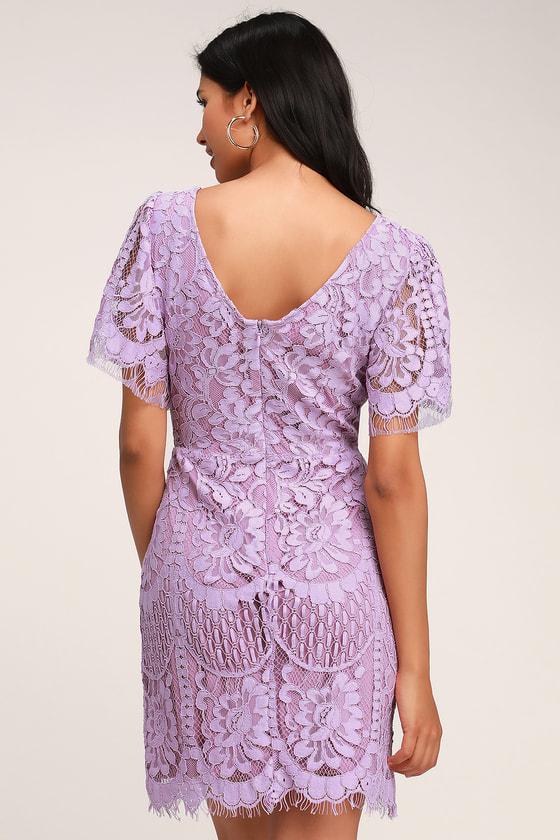 Pearson Lavender Lace Short Sleeve Dress