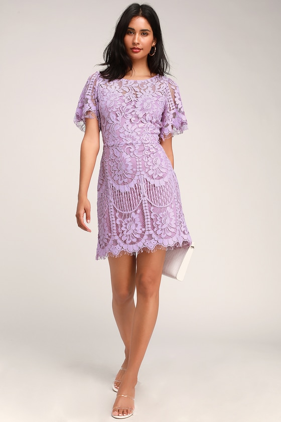 Pearson Lavender Lace Short Sleeve Dress