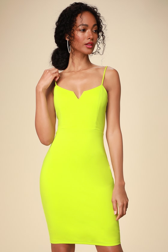 Sexy Lime Green Dress - Green Bodycon Dress - Neon Mini Dress - Lulus