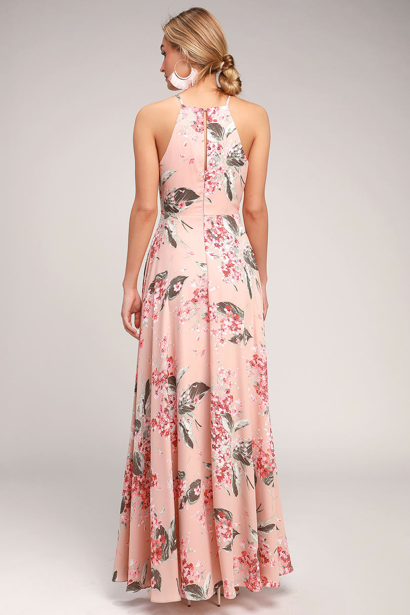 Lovely Blush Floral Print Dress - Sleeveless Dress - Maxi Dress - Lulus