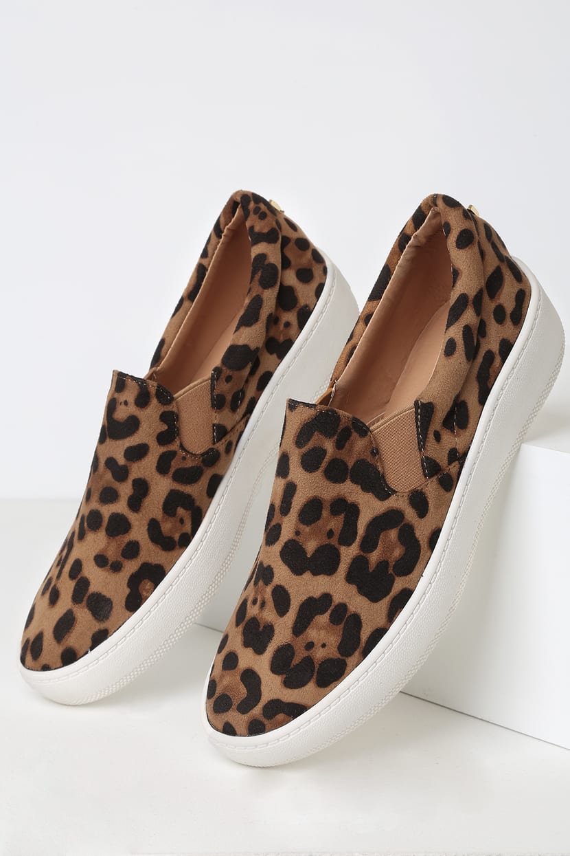 Leopard Suede Sneakers - Slip-On Sneakers - Flatform Sneakers - Lulus