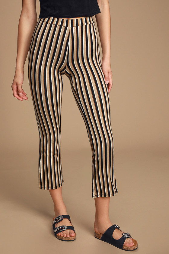 striped cropped pants