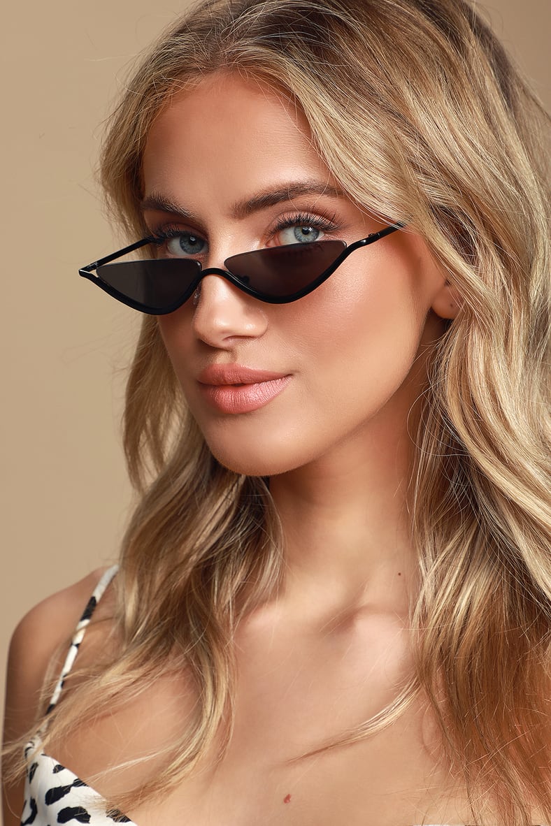 Trendy Black Sunglasses - Mini Sunglasses - Cateye Sunglasses - Lulus