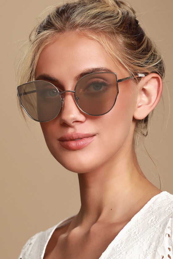 Cute Silver Sunnies Mirrored Sunglasses Oversized Sunglasses Lulus 