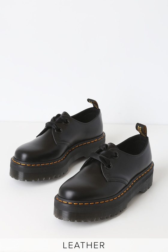Dr. Martens Holly - Black Buttero Leather Boots - Ankle Boots - Lulus