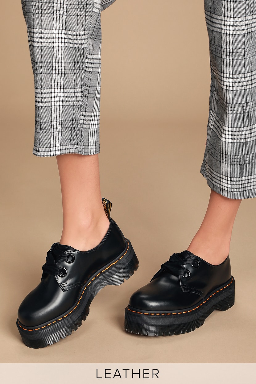 Dr. Martens Holly - Black Buttero Leather Boots - Ankle Boots - Lulus