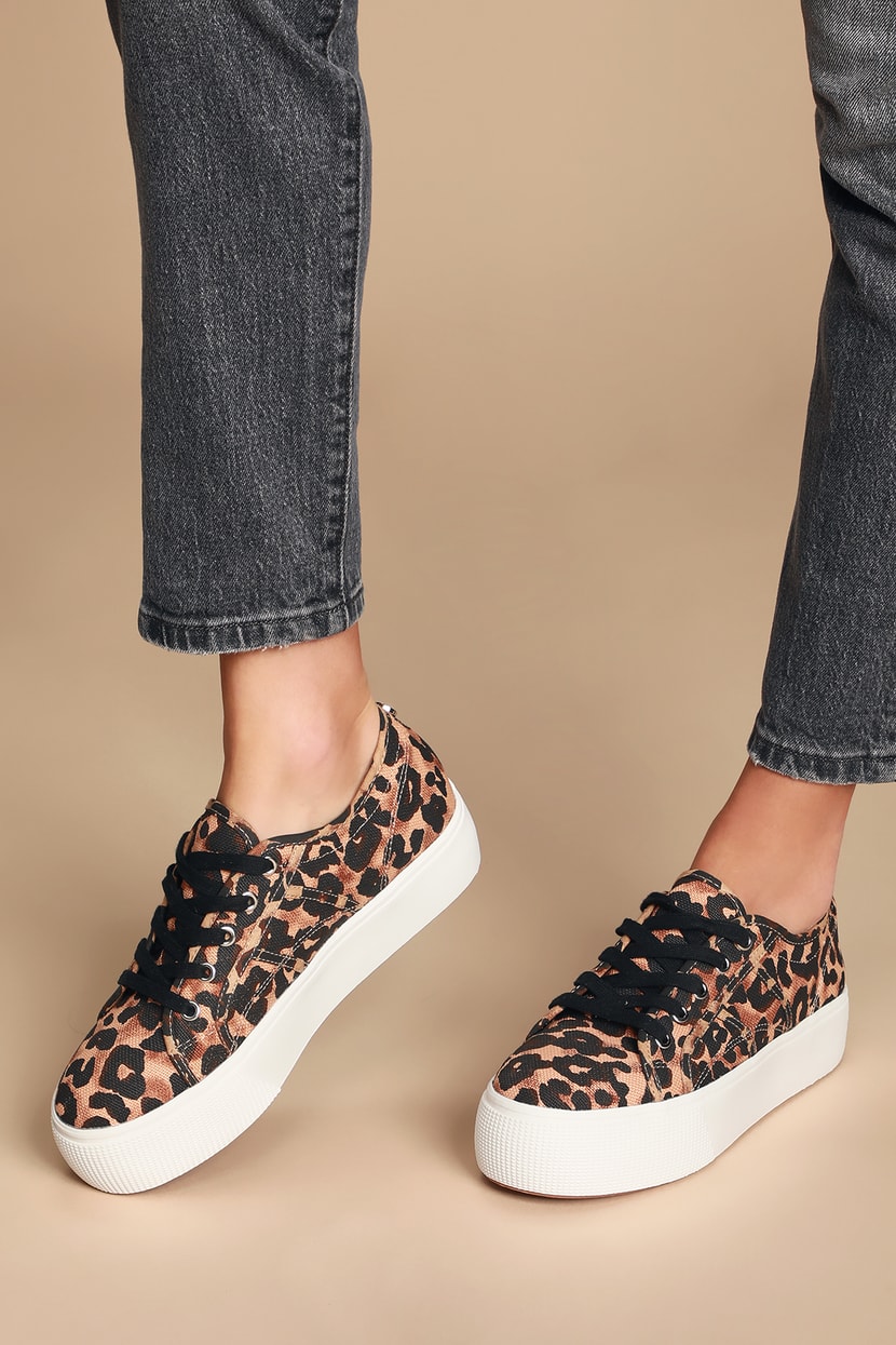 Steven Madden Emmi Sneakers - Leopard Shoes - Lace-Up Sneakers - Lulus