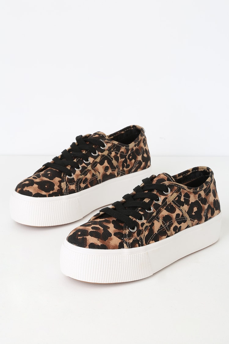 Steven Madden Emmi Sneakers - Leopard Shoes - Lace-Up Sneakers - Lulus