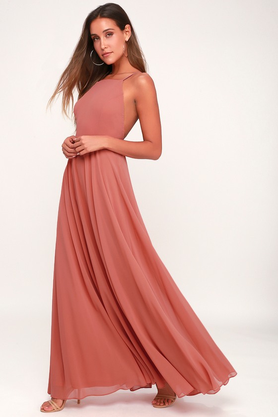 all about love rusty rose maxi dress