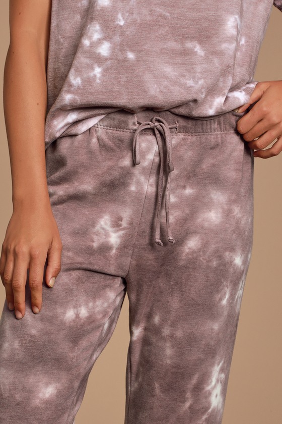 Cozy Livin Mauve Purple Tie Dye Joggers