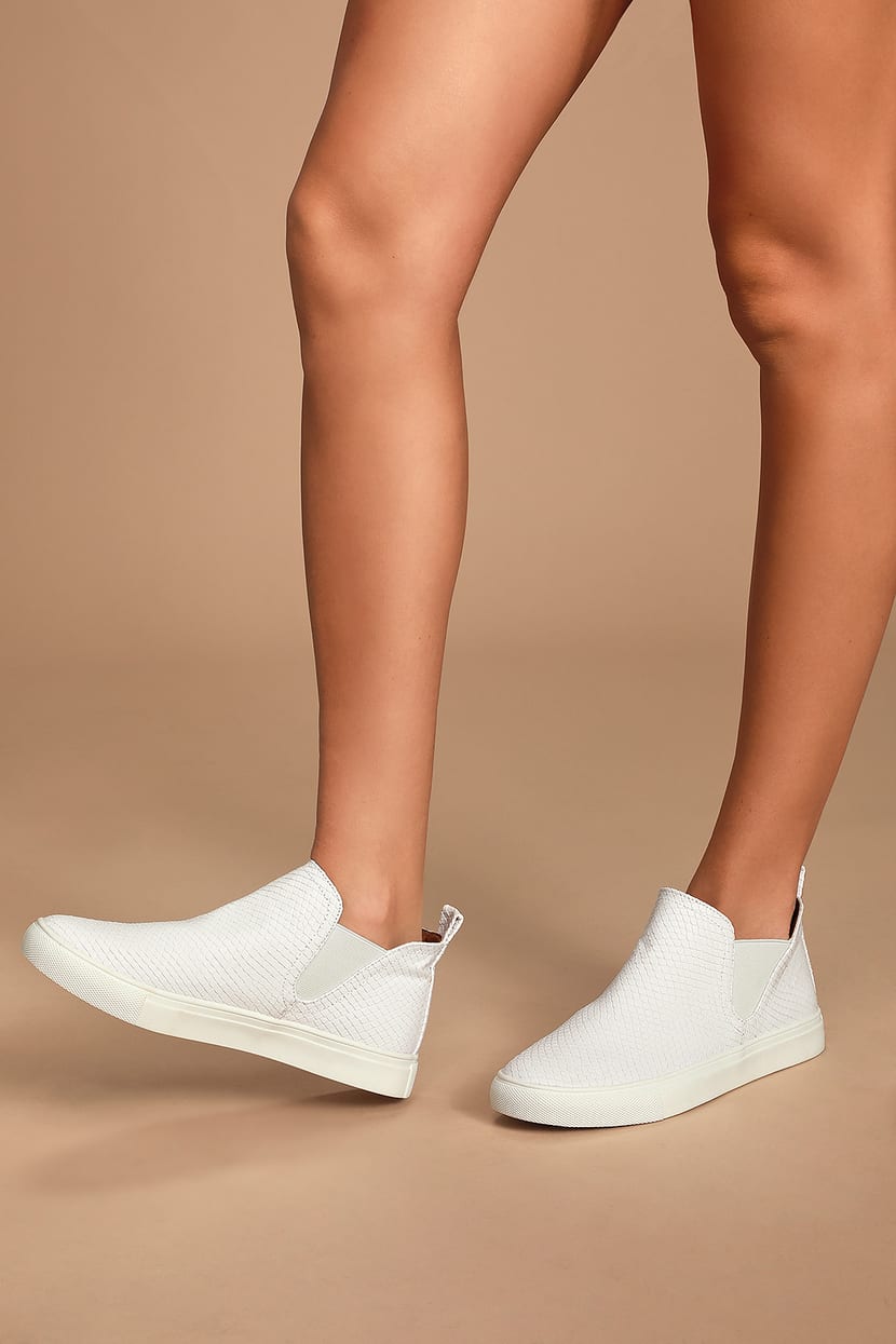 Report Axel - White Sneakers - Slip-On Sneakers - White High Tops - Lulus