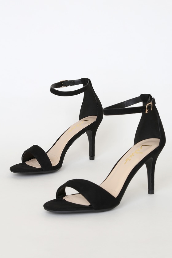 Black Heels - Single Sole Heels - Black Ankle Strap Heels - Lulus