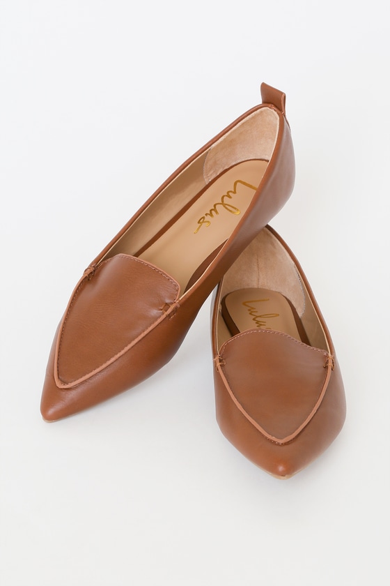 Cute Chestnut Loafers - Pointed-Toe Loafers - Vegan Loafers - Lulus