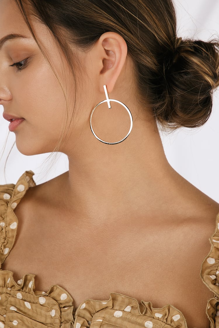 Gold Earrings - Minimalist Earrings - Geometric Earrings - Lulus