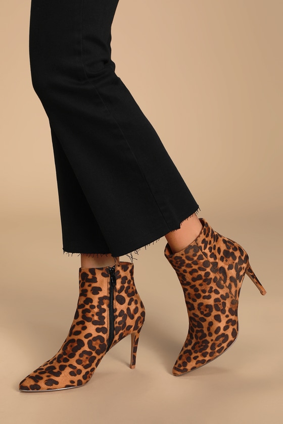 leopard ankle booties
