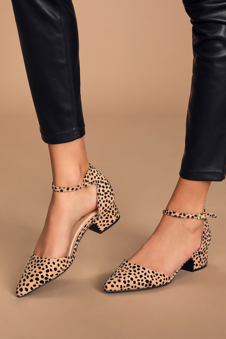 Cheetah Print Shoes - Low Heel Shoes - Pointed-Toe Heels - Lulus