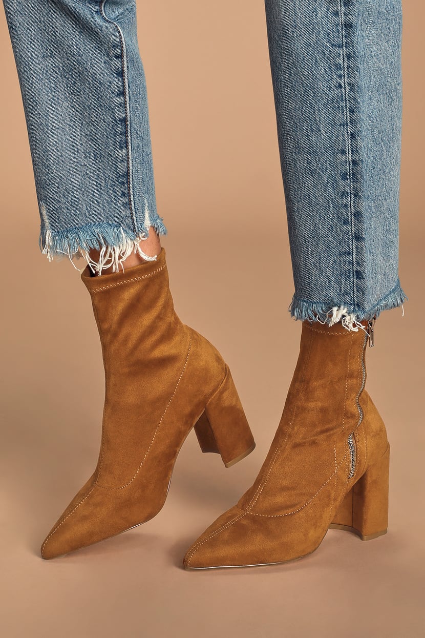 Cute Tan Boots - Mid-Calf Boots - Ankle Boots - Vegan Shoes - Lulus