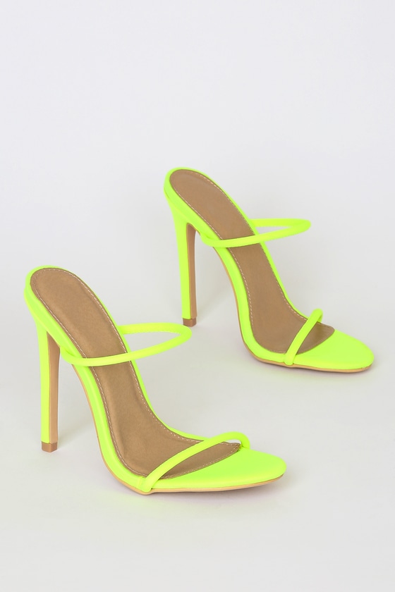 Chic Neon Lime Green Heels - High Heel Sandals - Peep-Toe Heels - Lulus