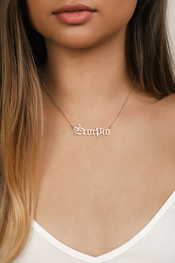 scorpio writing necklace