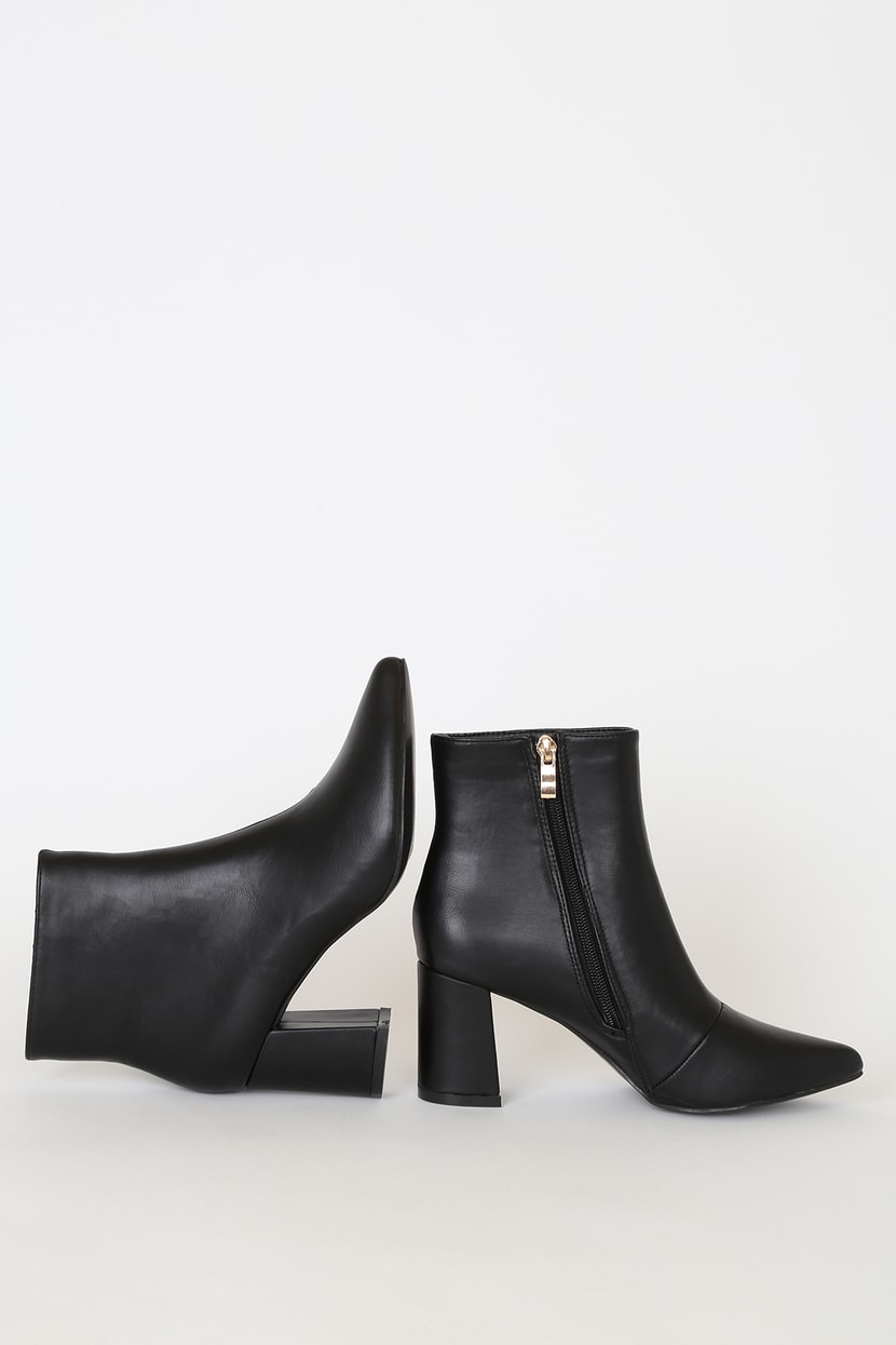 Chic Black Boots - Pointed-Toe Boots - Vegan Leather Ankle Boots - Lulus