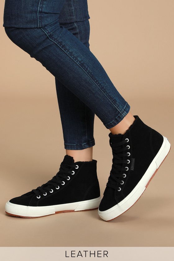 superga lined high top sneakers