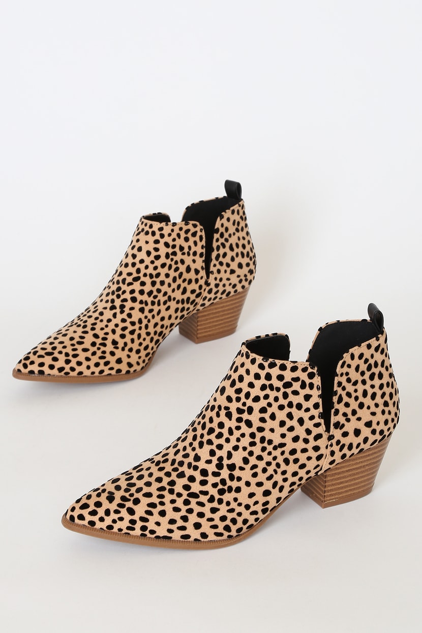 Cute Cheetah Booties - Suede Ankle Booties - Cheetah Ankle Boots - Lulus