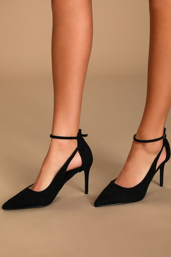 Black Closed Toe Pumps With Ankle Strap Factory Sale, 59% OFF |  www.naudin.be