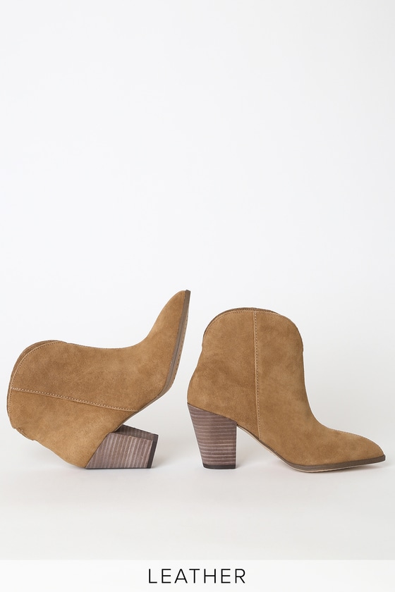 Splendid Paisley - Brown Suede Booties - Pointed-Toe Ankle Boots - Lulus