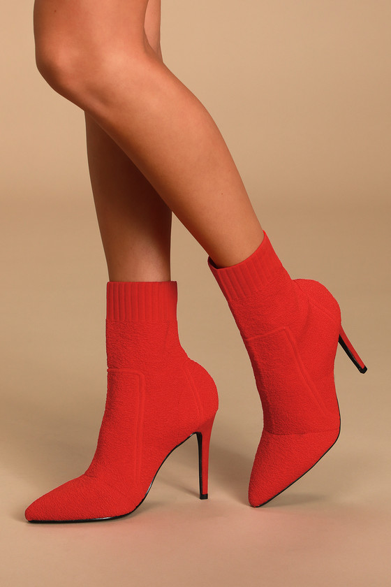Privileged Magely - Red Sock Boots - Knit Sock Boots - Lulus