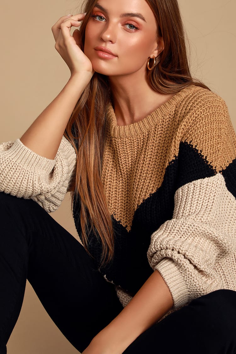 Cute Tan Sweater - Chevron Sweater - Knit Sweater - Camel Sweater - Lulus