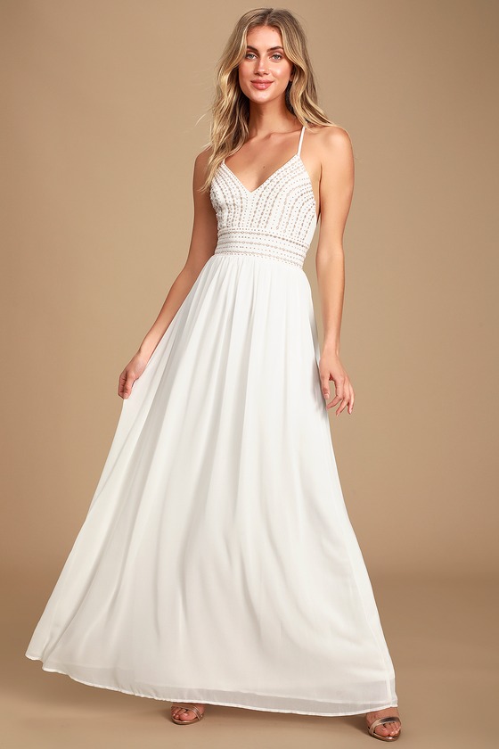 pretty white maxi dress
