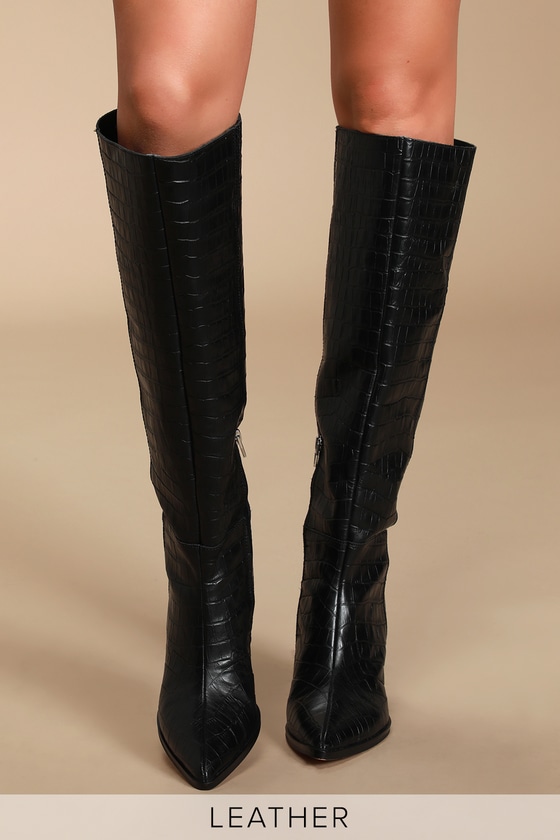 real leather high boots