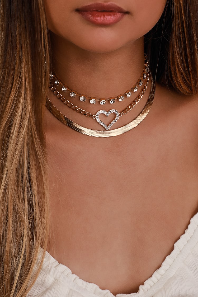 Trendy Gold Necklace - Layered Necklace - Layered Choker Necklace - Lulus