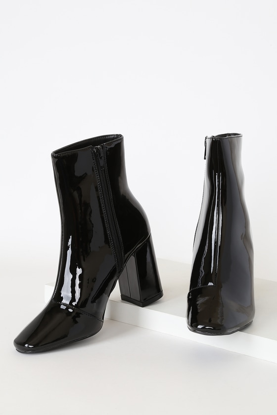 patent boots black
