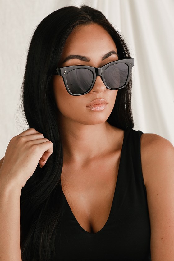 Black Sunglasses Oversized Sunnies Oversized Sunglasses Lulus