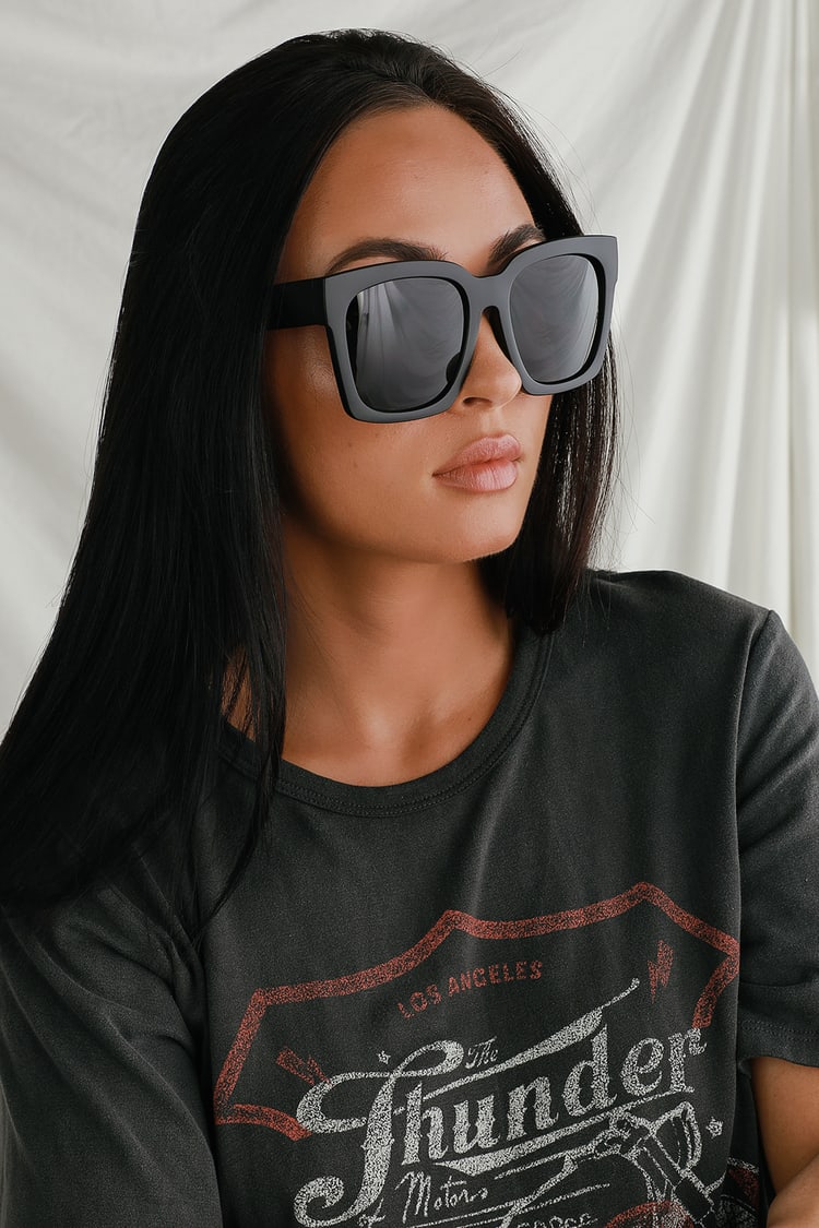 Chic Black Sunglasses - Oversized Sunglasses - Matte Sunglasses - Lulus