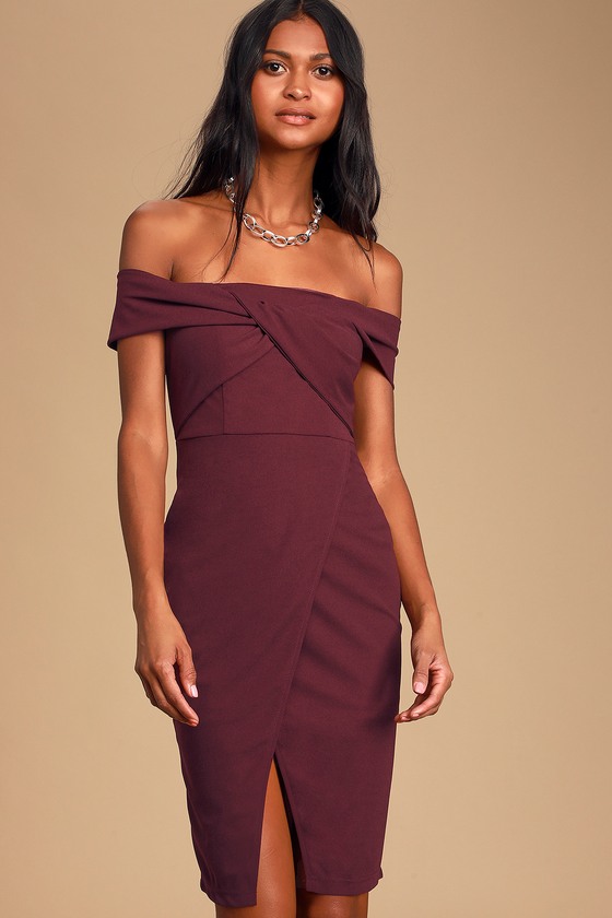 Off the shoulder 2025 twisted waist dress