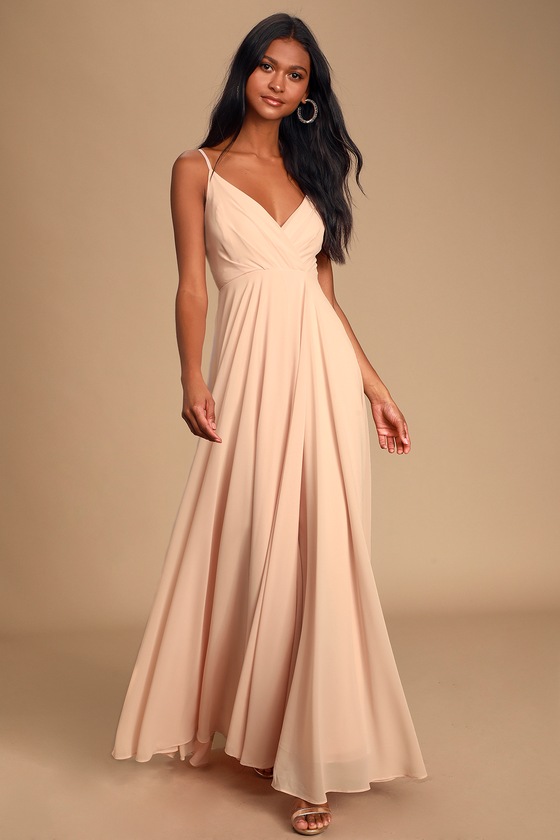 blush colored maxi dresses