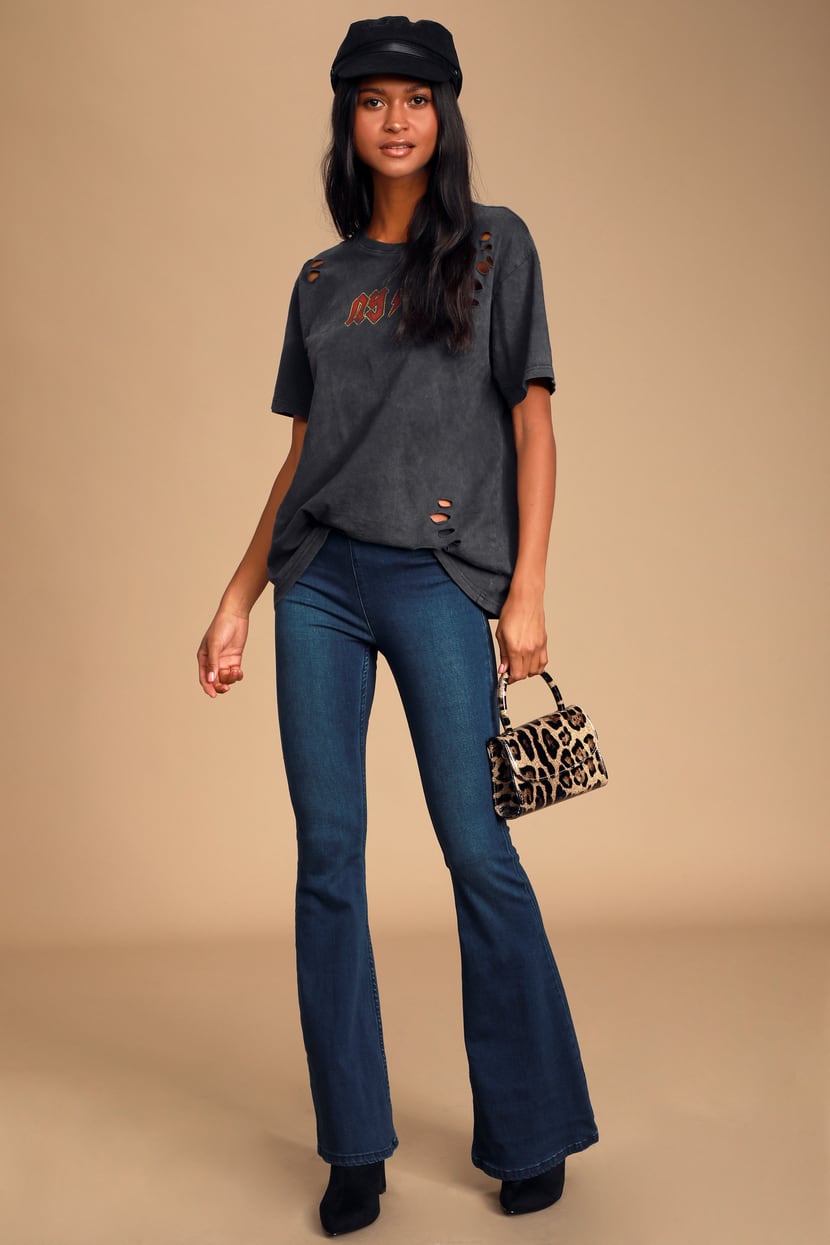 Free People After Dark Mid Rise Flare Jeans