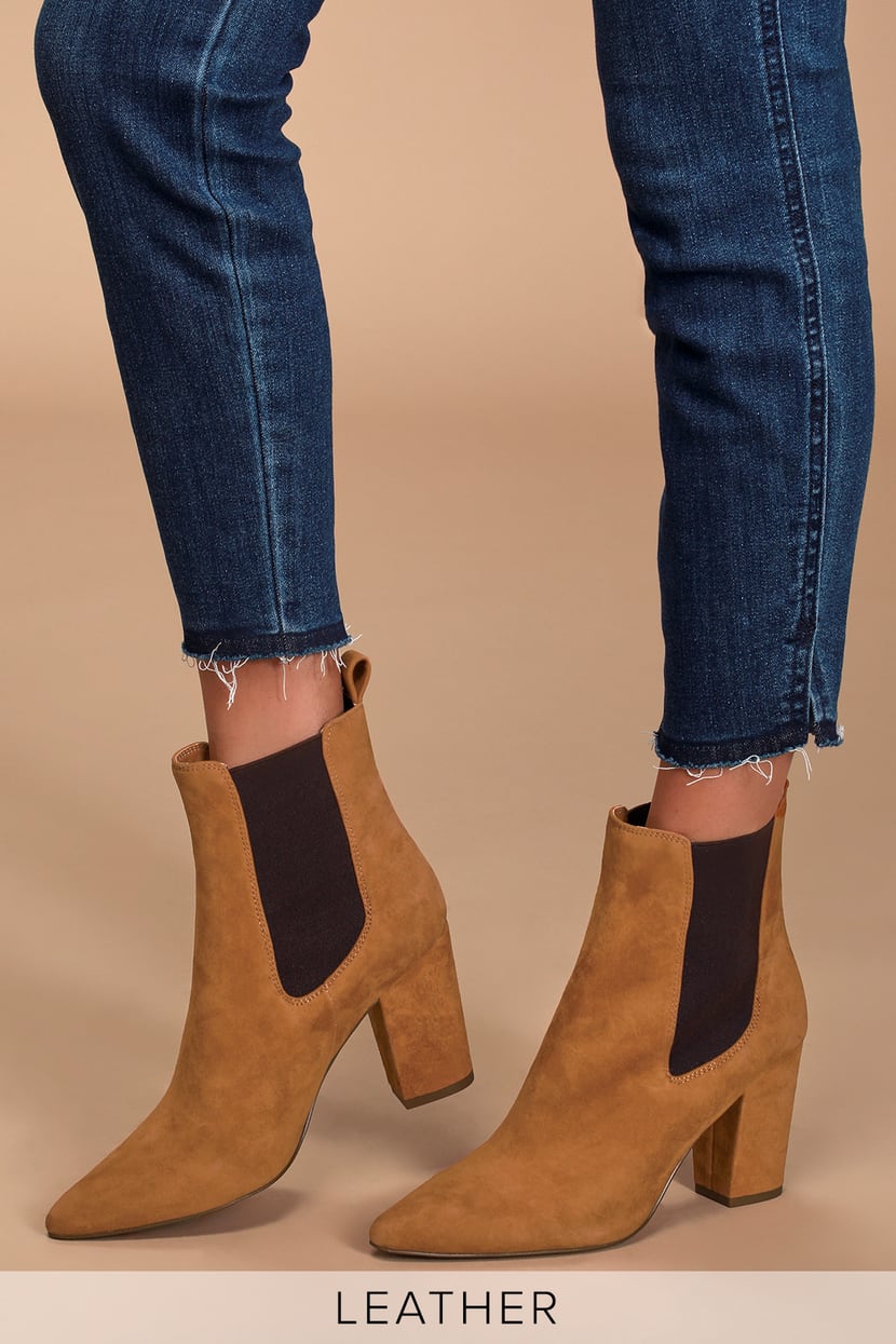 Steve Madden Subtle - Chestnut Suede Boots - Pointed-Toe Booties - Lulus
