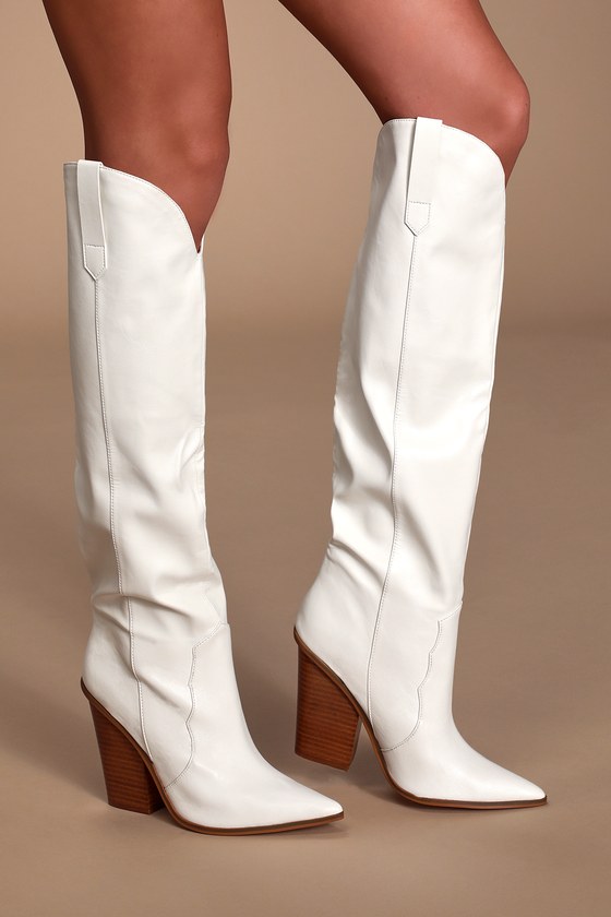 Steve Madden Ranger - White Boots - Knee-High Boots - Boots - Lulus