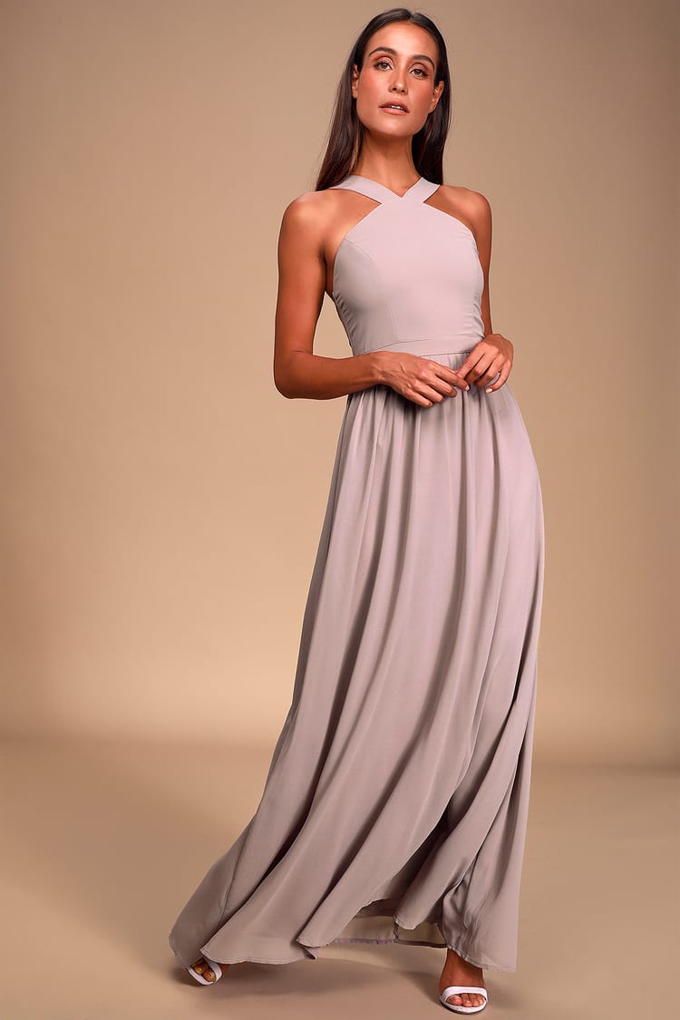 Beautiful Taupe Dress - Maxi Dress - Homecoming Dress - Lulus