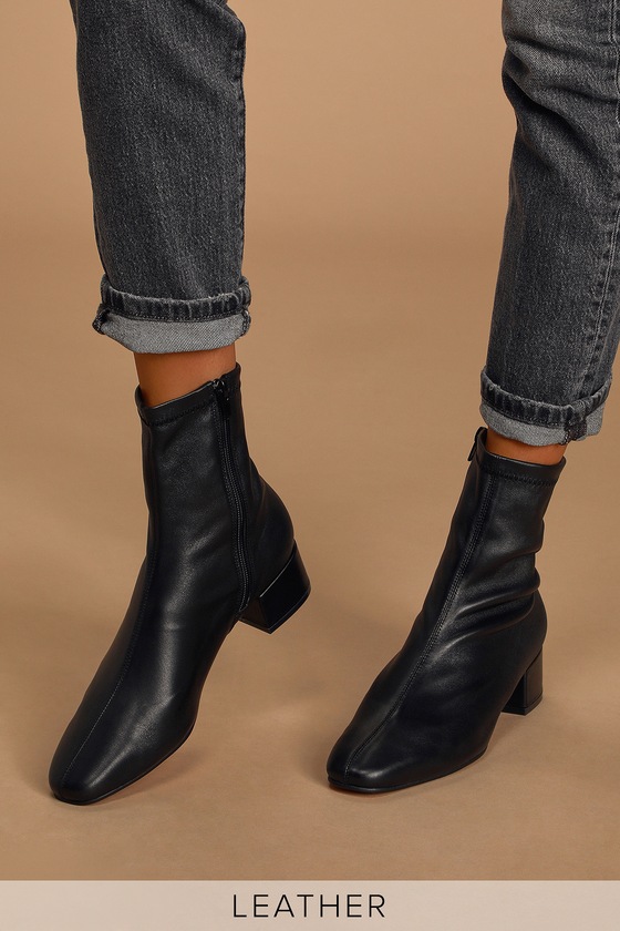 black sock boots leather