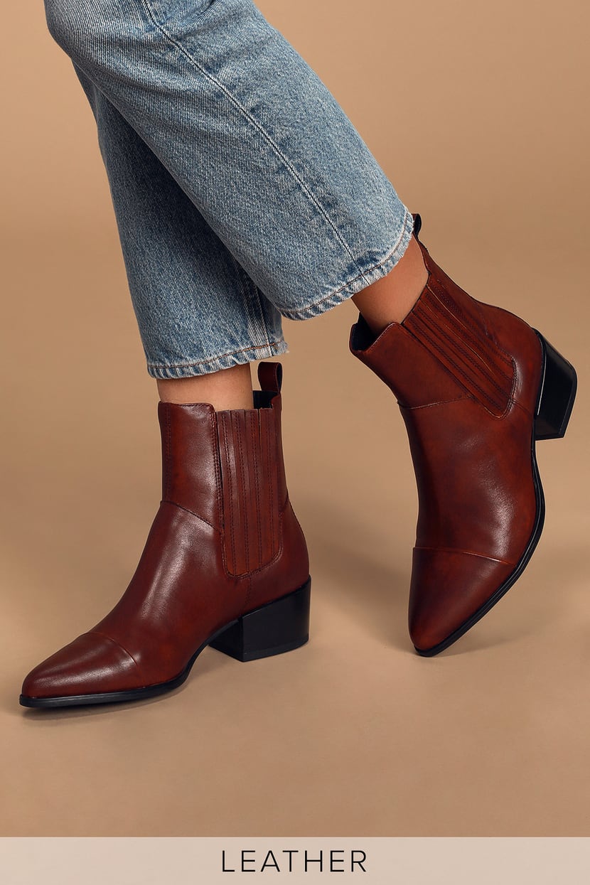 Chic Brown Boots - Ankle Boots - Genuine Leather Boots - Lulus