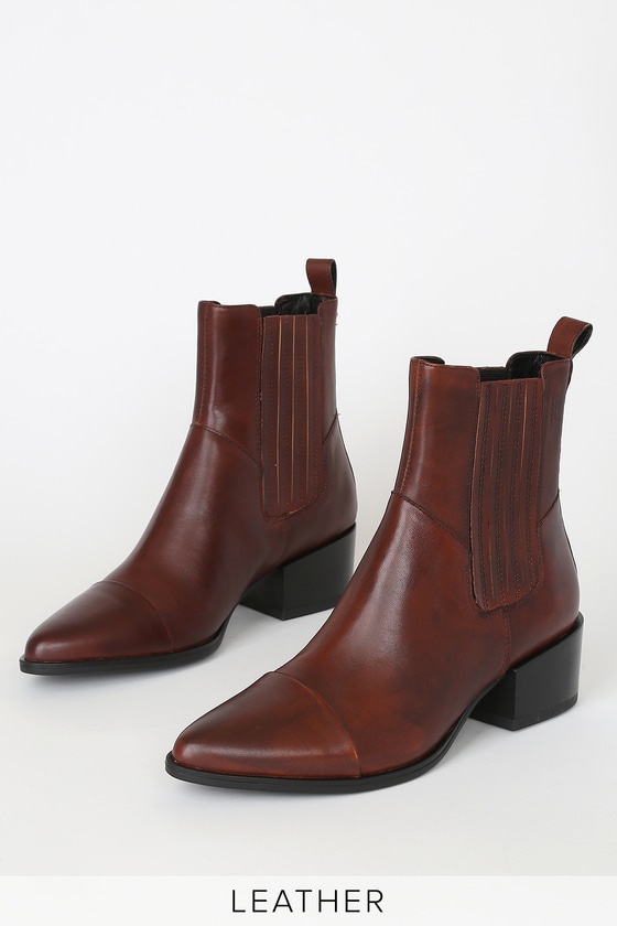 Beperkingen het formulier Lokken Chic Brown Boots - Ankle Boots - Genuine Leather Boots - Lulus