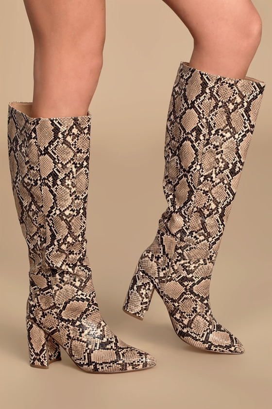 Cute Snake Boots - Snake Print Boots - Knee High Snake Boots - Lulus