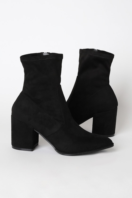 black ankle sock stiletto boots