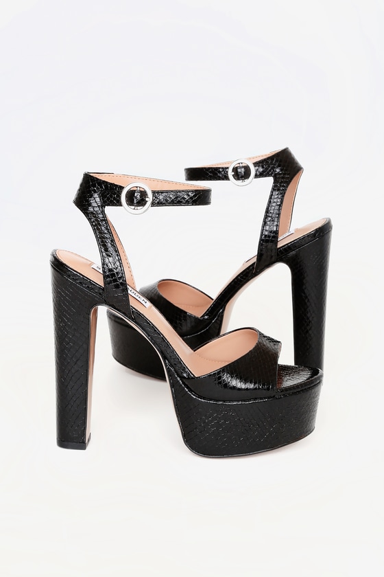 steve madden black platform heels