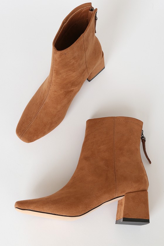 Chic Brown Boots - Ankle Booties - Vegan Suede Ankle Booties - Lulus