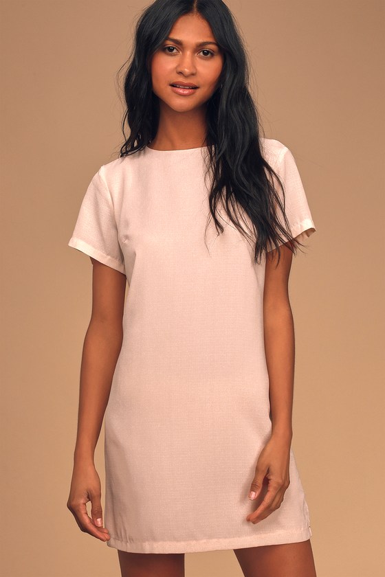 blush pink t shirt dress